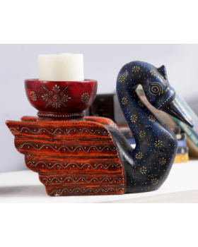 SWAN WOODEN CANDLE HOLDER SWAN WOODEN CANDLE HOLDER